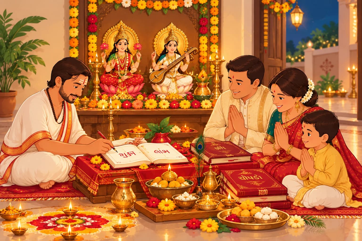 Diwali Chopda Pujan / Sharda & Lakshmi Pujan — Book a verified pandit in Bangalore and Gujarat
